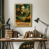 Herbert Hoover 31st President of the United States Layered Digital Collage Poster