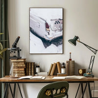 Vintage Car In Snow Vintage Poster