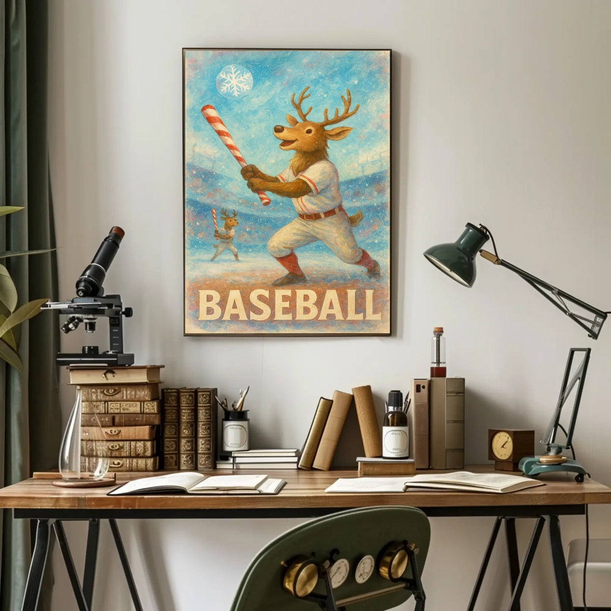 Winter Baseball Fun Poster