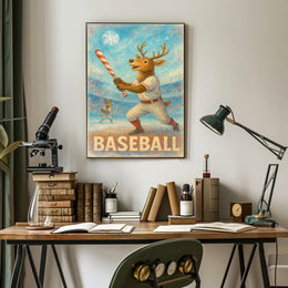 Winter Baseball Fun Poster