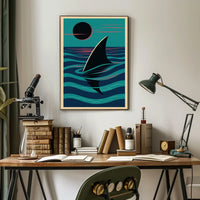 Serene Waters Shark Fin At Dusk Poster