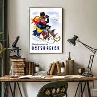 Winter Joys in Austria Vintage Travel Poster PosterGoat