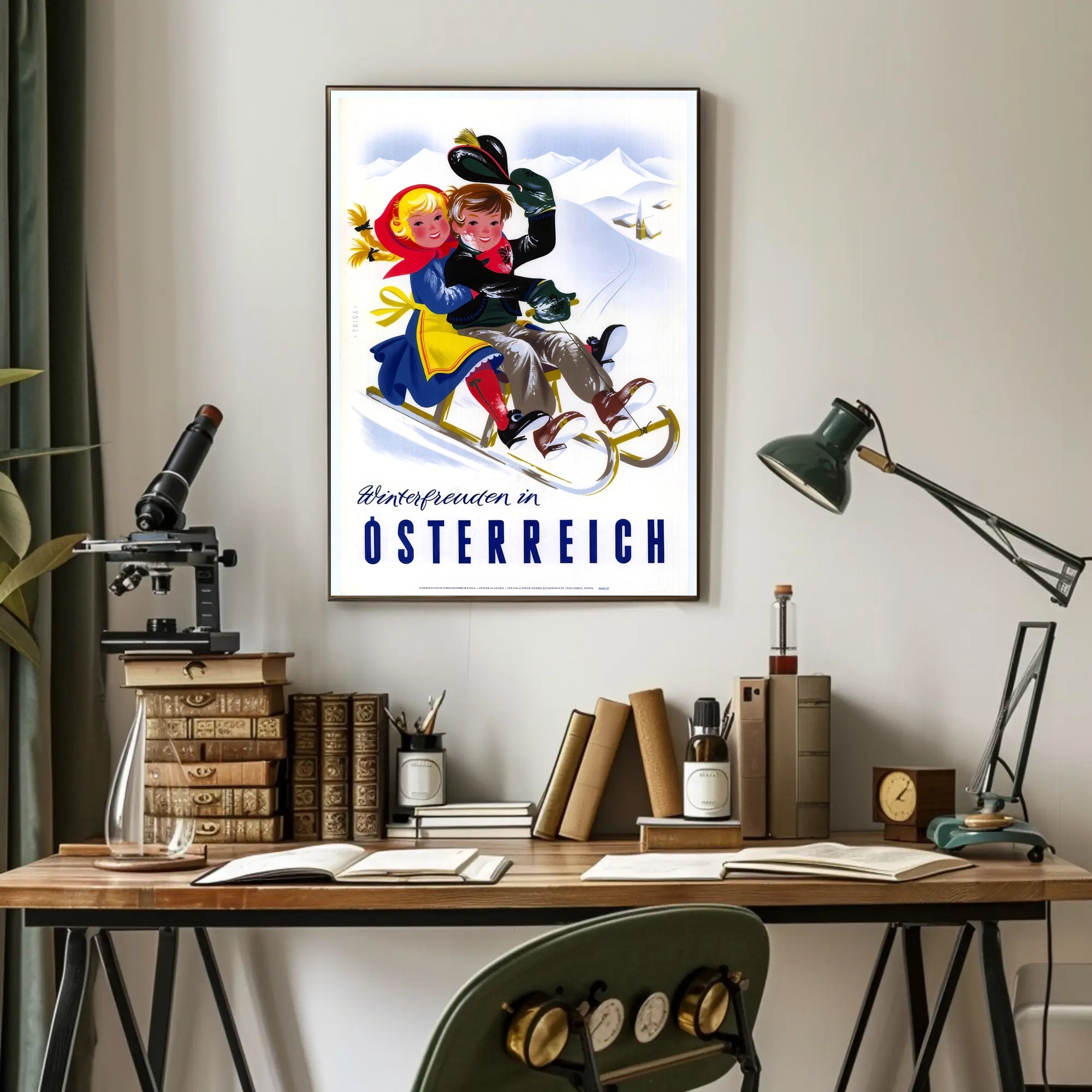 Winter Joys in Austria Vintage Travel Poster PosterGoat
