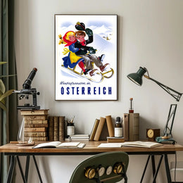 Winter Joys in Austria Vintage Travel Poster PosterGoat