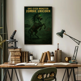 One-Eyed Monster Zombie Unicorn Poster