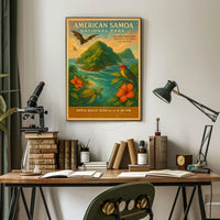 American Samoa National Park Vintage Travel Art Poster