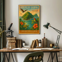 American Samoa National Park Vintage Travel Art Poster