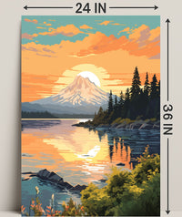 Serene Mountain Sunset Poster PosterGoat