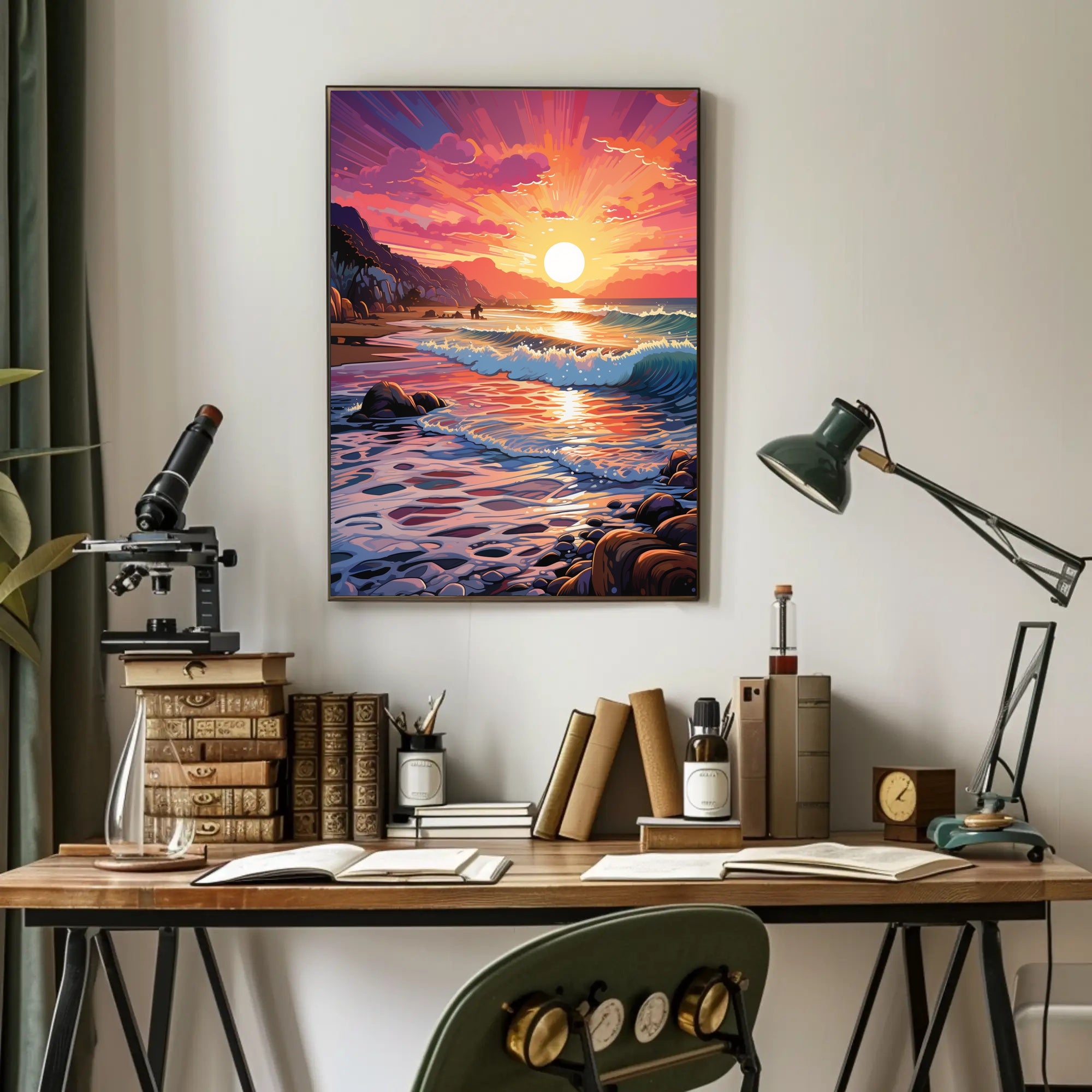 Vibrant Coastal Sunset Poster PosterGoat