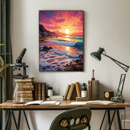 Vibrant Coastal Sunset Poster PosterGoat