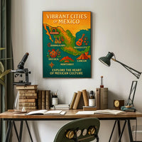 Vibrant Cities of Mexico Poster