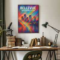 Bellevue, Washington Vibrant Cityscape Poster