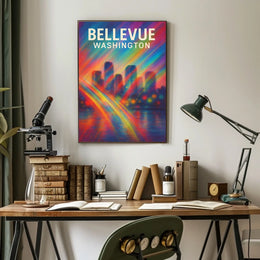 Bellevue, Washington Vibrant Cityscape Poster