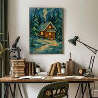 Cozy Winter Cabin Poster