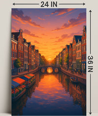 Sunset Over the Canal Poster PosterGoat