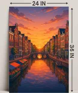Sunset Over the Canal Poster PosterGoat