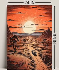 Desert Journey At Sunset Poster