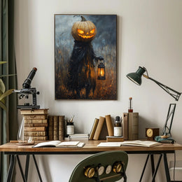 Haunting Pumpkin Lantern Fantasy or Mythology Poster