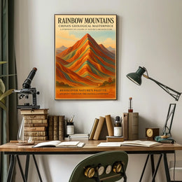 Rainbow Mountains ChinaS Geological Poster