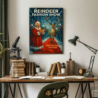 Reindeer Fashion Show Wonderland Festive Animal Poster