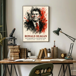 Ronald Reagan 40th President Retro 80s Poster