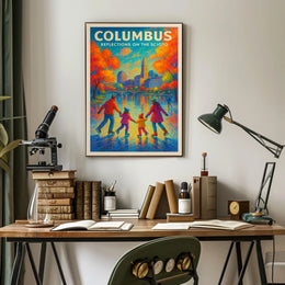 Columbus Reflections On The Scioto Poster