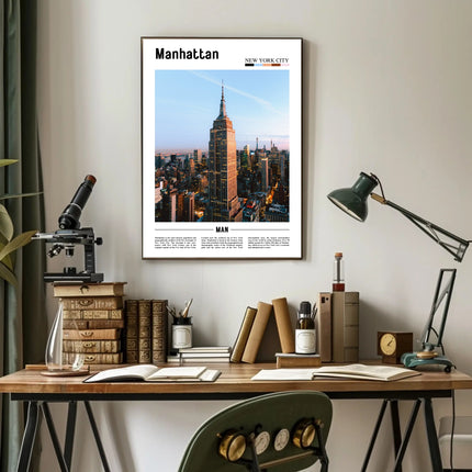 Manhattan Skyline Empire State Building Travel Poster