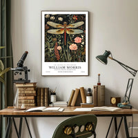 William Morris Dragonfly Textile Art Artistic Poster