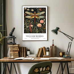William Morris Dragonfly Textile Art Artistic Poster