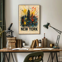 New York Skyline In Abstract Abstract Poster