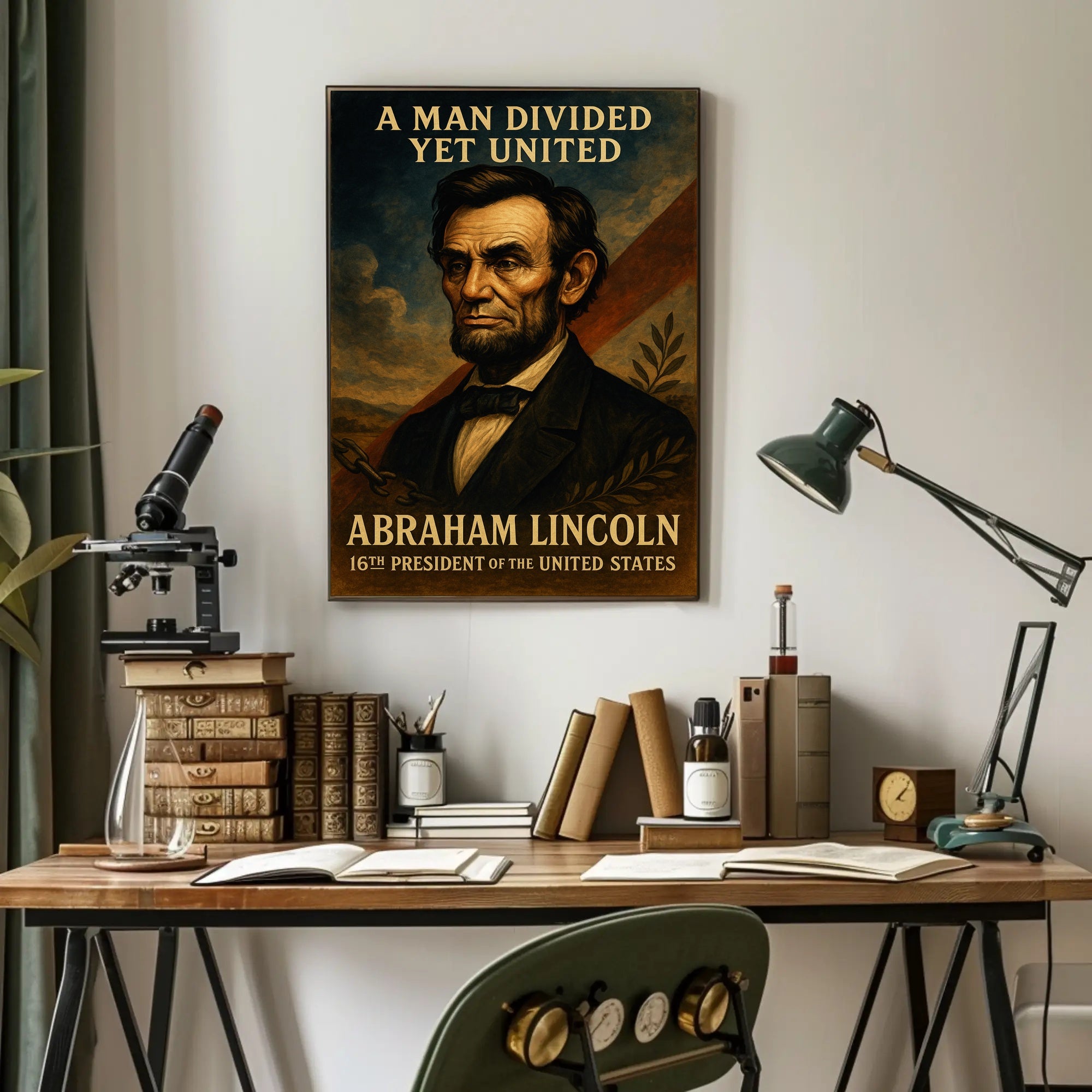 Abraham Lincoln Unity and Division Historical Presidential Poster