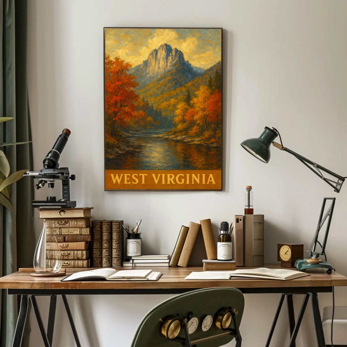 Vintage Autumn Splendor West Virginia Poster
