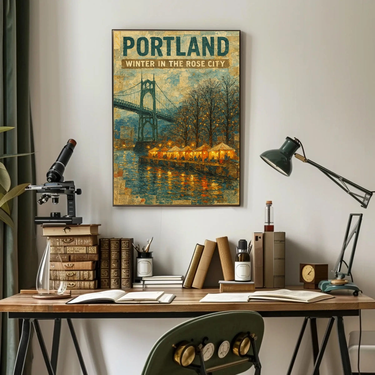 Portland Winter In The Rose City Poster