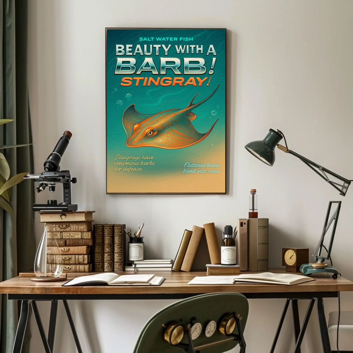 Beauty with a Barb Stingray Poster