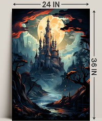 Enchanted Castle Under The Moon Poster