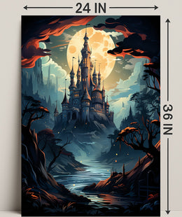 Enchanted Castle Under The Moon Poster