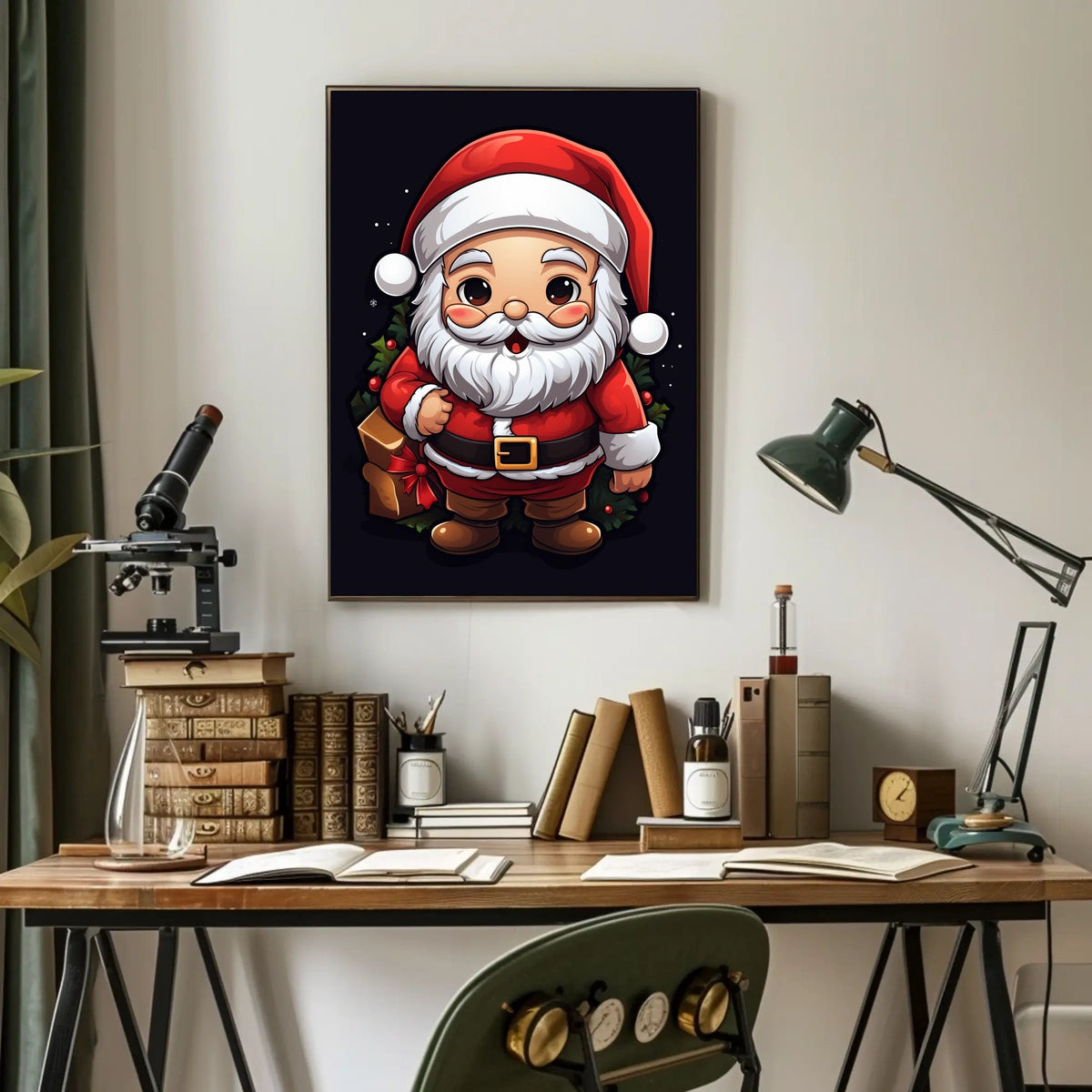 Santa Claus Cartoon Poster: Festive Holiday Cheer