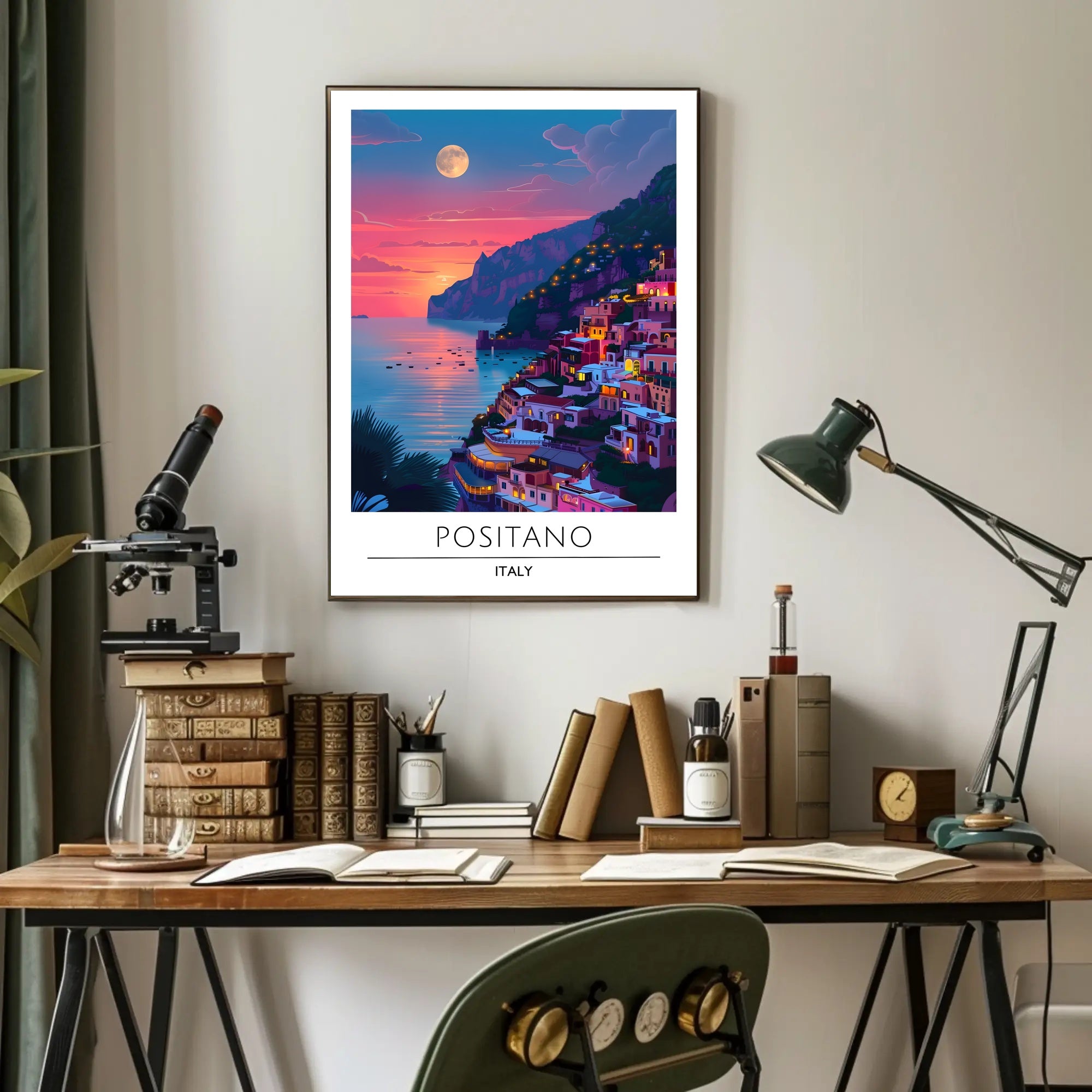 Positano Sunset Dreamscape Travel Poster