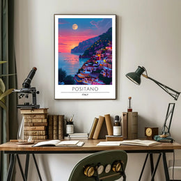 Positano Sunset Dreamscape Travel Poster