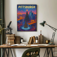 Pittsburgh Holiday Scene Poster