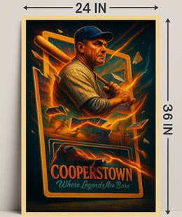 Cooperstown Legends Are Born Wall Art Print PosterGoat