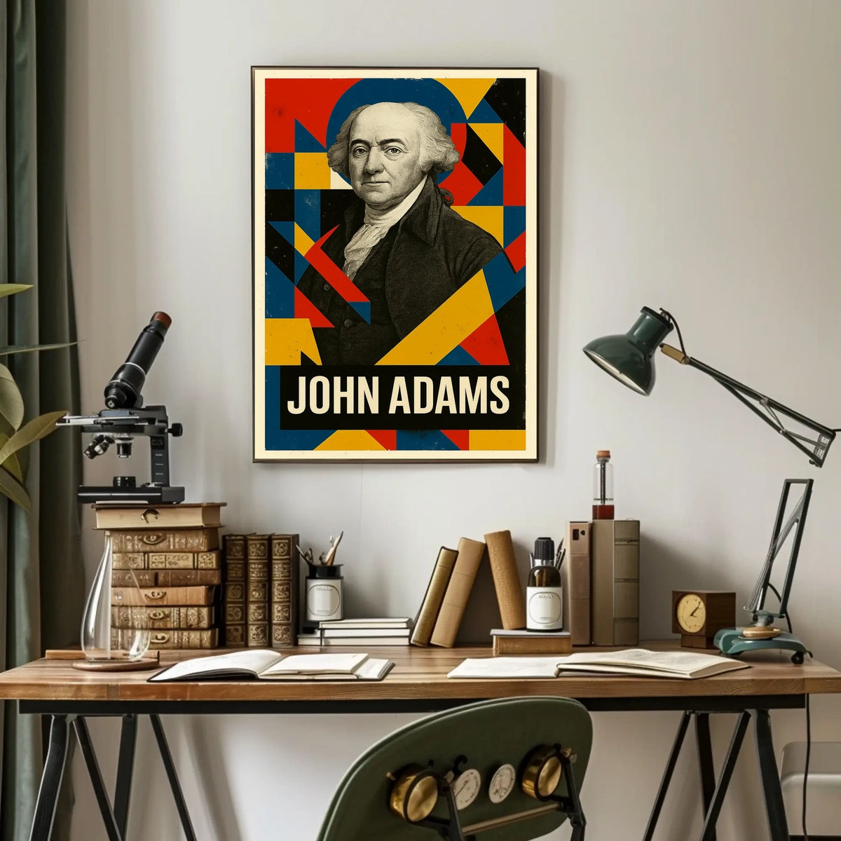 John Adams 2nd President of the United States Abstract Pop Poster