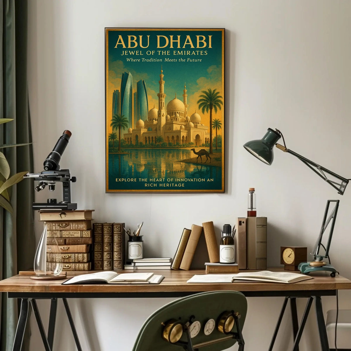 Abu Dhabi Wonders Tradition Meets Modernity Travel Poster