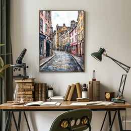 Historic Edinburgh Royal Mile Street Scene UK Poster