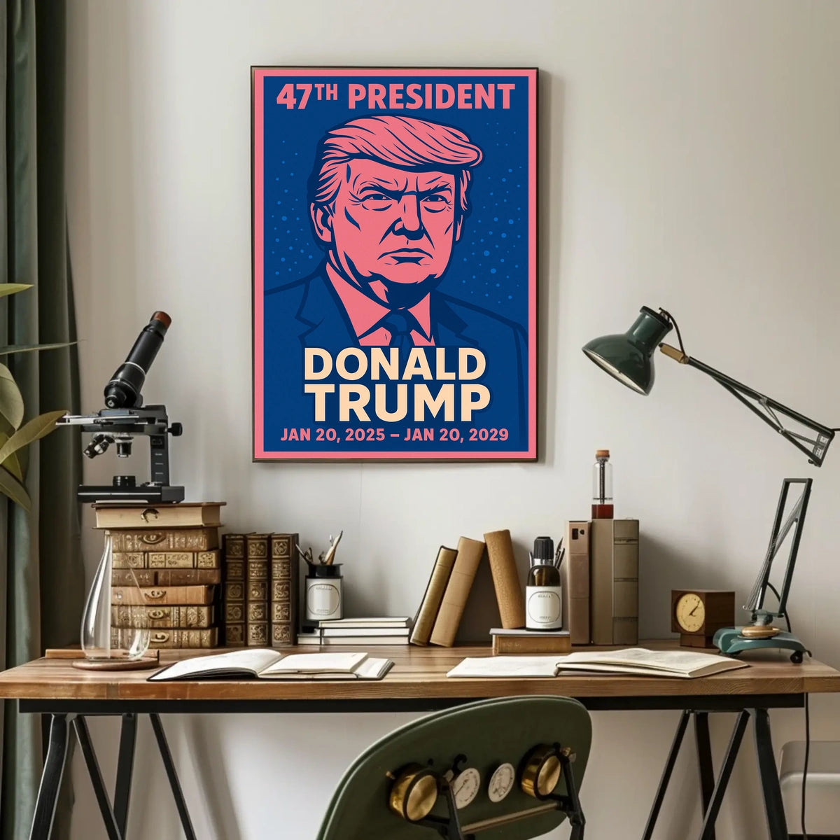 Donald Trump Visionary Renewal Digital Painting Typography Patriotic Legacy Poster