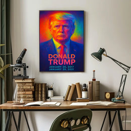 Donald Trump 45th President of the United States Neon Gradient Overlay Poster