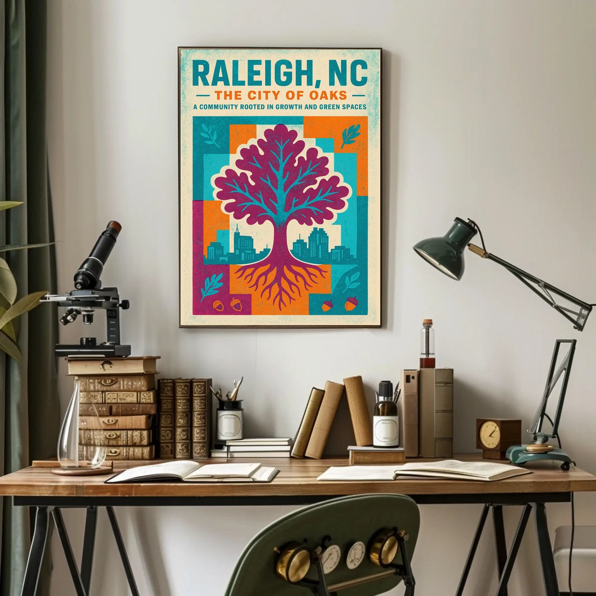 Raleigh, NC The City of Oaks Poster