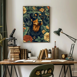 Floral Canine Elegance Wall Art Print