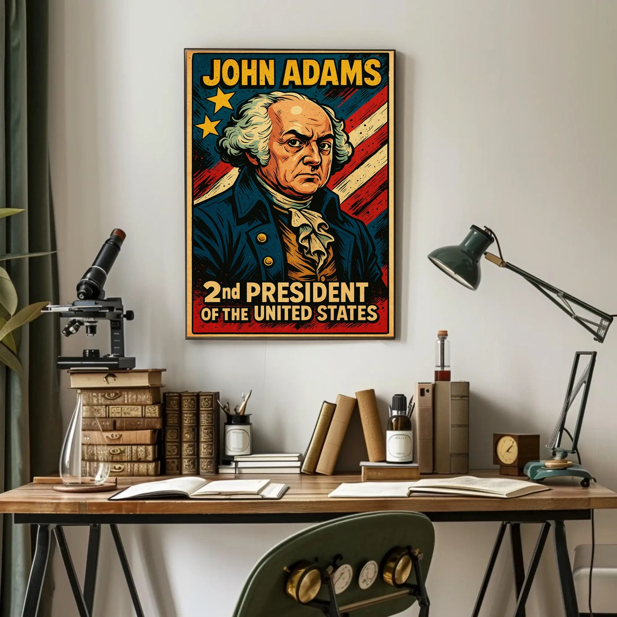 John Adams Second President Poster Wall Art Gift Idea