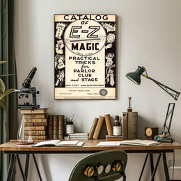 E-Z Magic Catalog Vintage Magic Tricks Artistic Poster